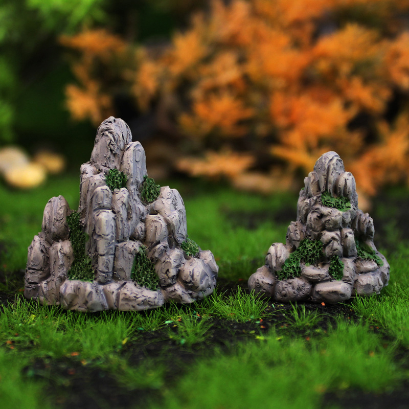 Aquarium Decoration Rock - ミニ山の偽のミニチュア石,人工の丘のおもちゃ,盆栽の装飾品,妖精の庭のアクセサリー,家の装飾,水族館の岩