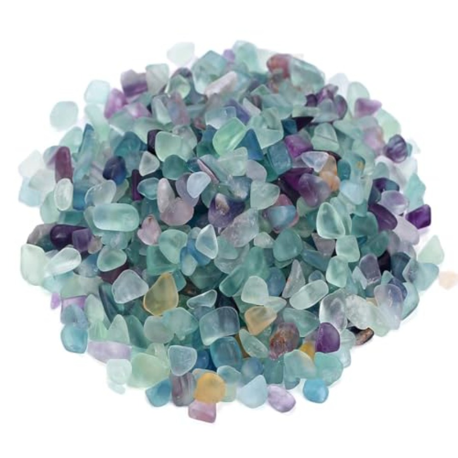 Aquarium Decoration Rock - ウェイバー装飾用クリスタルペブル、1ポンド/460g入り、0.9カップの天然クォーツストーン、水槽用砂利、シーグラスロックサンド（魚用）