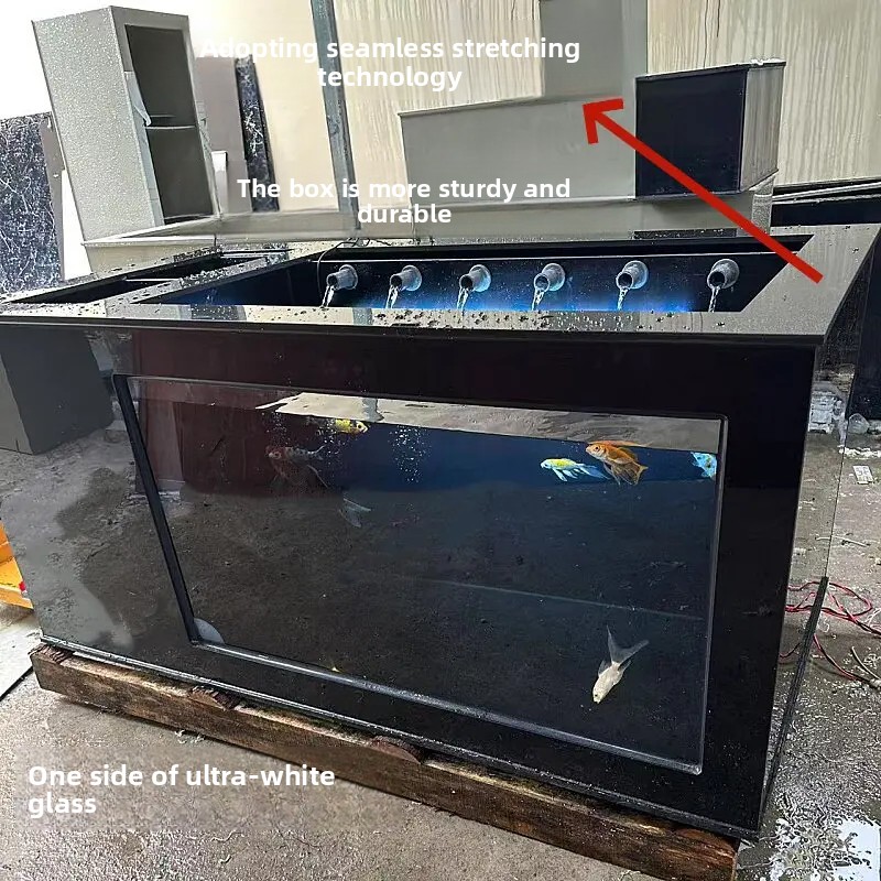 Xl Aquarium Fish - XL ブラック サイドフィルター付き水槽、超透明鯉水槽、装飾用軽量水槽、循環システム、カスタマイズ可能