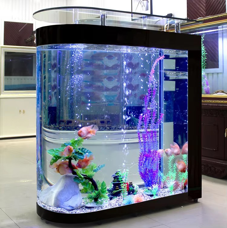 Aquarium Xxl - 大型スクリーン搭載のモダンで豪華なエコフレンドリーなリビングルーム仕切り付き金魚水槽（600L）超白ガラススマートホット