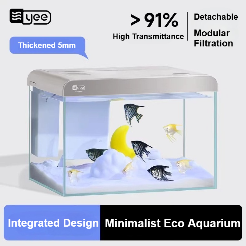 超透明ガラス製デスクトップ水槽 エコシステム 自循環式 家庭 - Aquarium Xxl のレビューと価格