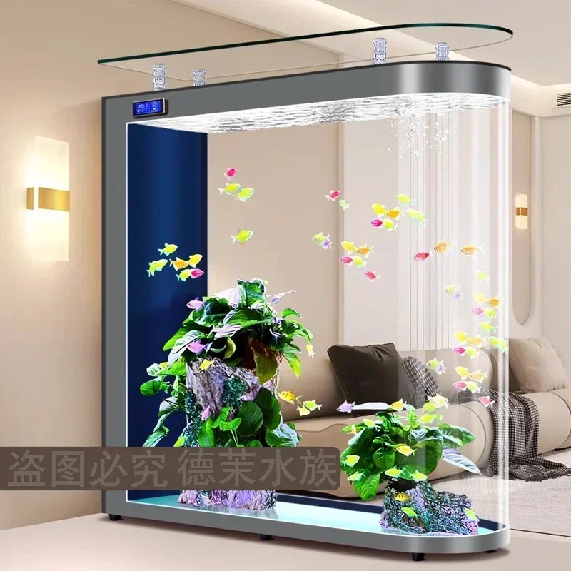 床から天井までのガラス製水槽リビングルーム仕切り中大型スクリ - Aquarium Xxl のレビューと価格
