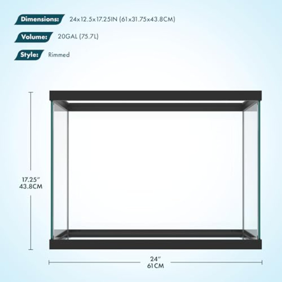 20ガロンガラス水槽 - 24 x 12.5 x 17.25 - Aquarium Xxl のレビューと価格