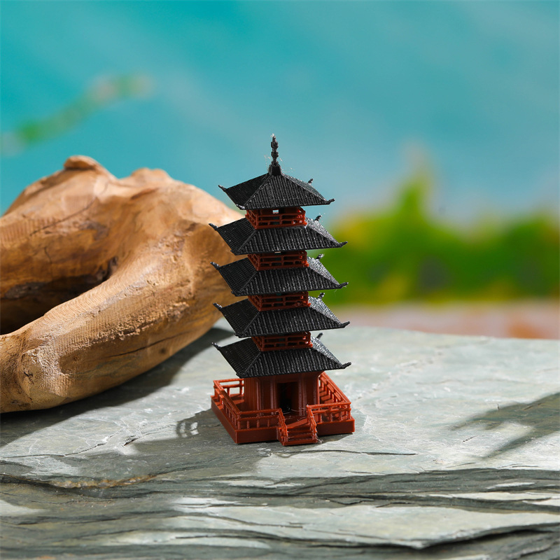 庭の水族館盆栽装飾ミニ塔像中国古代建物モデルパビリオン装飾シ - Aquarium Decoration Rock のレビューと価格