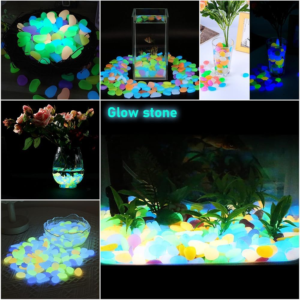 500個入りマルチカラー蓄光小石、光る石、光る岩、水槽、通路 - Aquarium Decoration Rock のレビューと価格