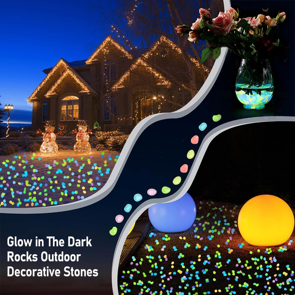 500個入りマルチカラー蓄光小石、光る石、光る岩、水槽、通路 - Aquarium Decoration Rock のレビューと価格