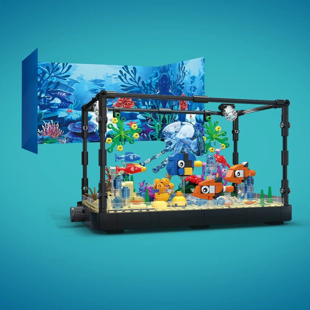 ライト付き水槽ビルディングブロックセット、水槽、海洋カメ、1 - Aquarium Fish Names のレビューと価格