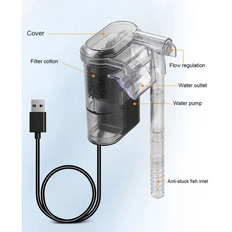 水槽用壁掛けフィルター USB プラグ ミニ水族館フィルター - Aquarium Xxl のレビューと価格