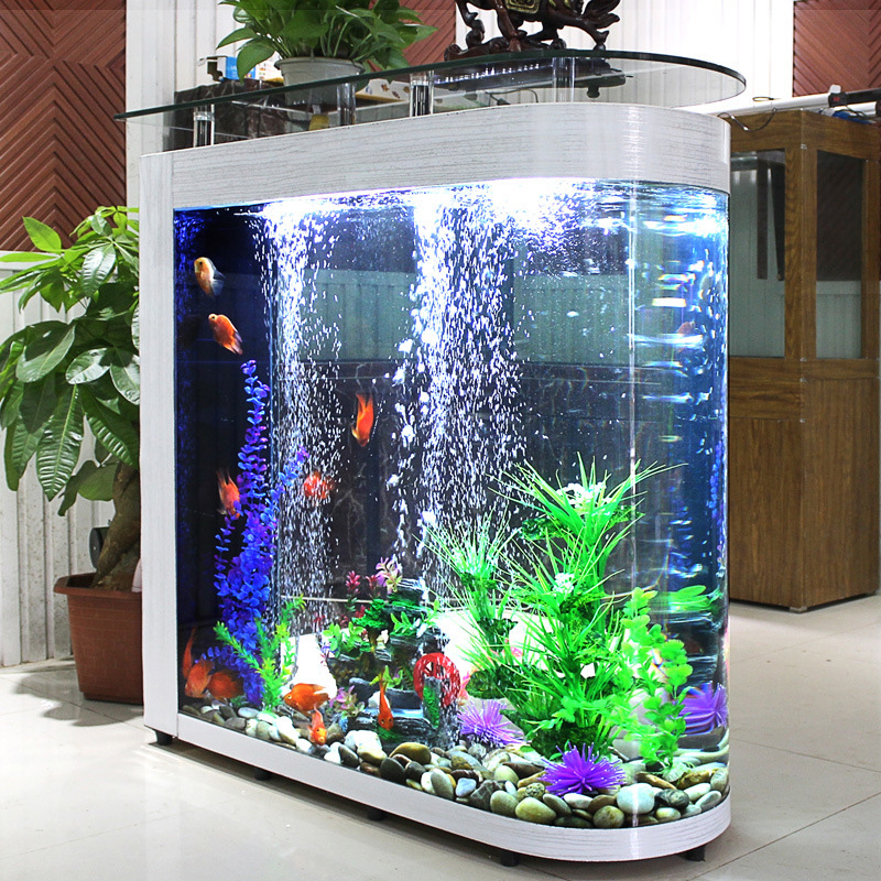 大型スクリーン搭載のモダンで豪華なエコフレンドリーなリビング - Aquarium Xxl のレビューと価格